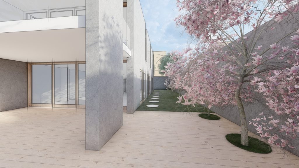 moderna vila na Makarskoj rivijeri smještena na strmom terenu